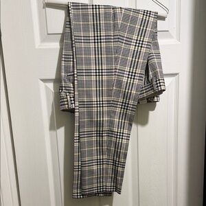 Topman Plaid Dress Pants - Black, White, Tan